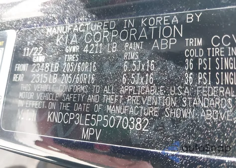 2023 Kia Niro Lx z USA, uszkodzony, nr VIN KNDCP3LE5P5070382